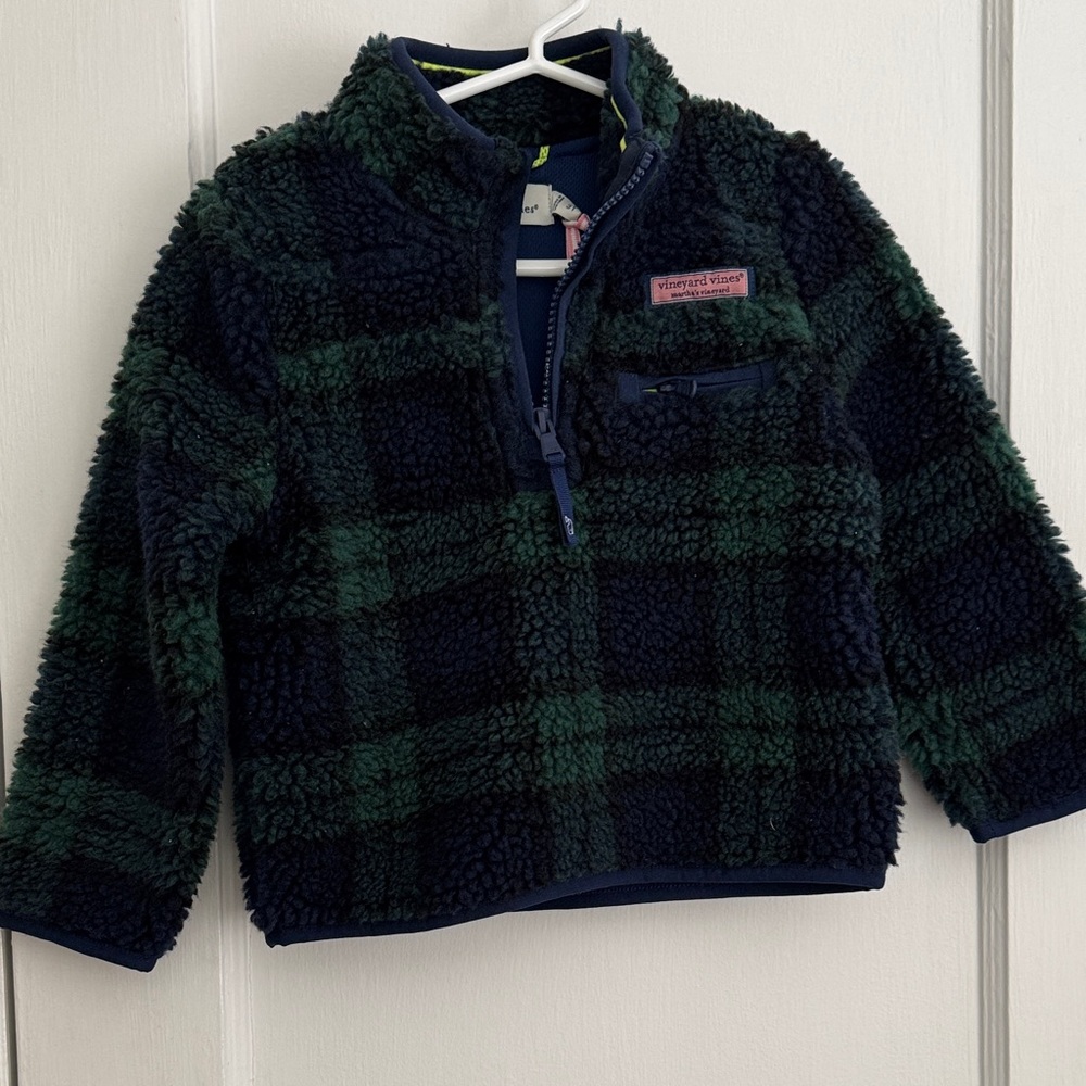 Kids Green and Blue Fleece Pullover
